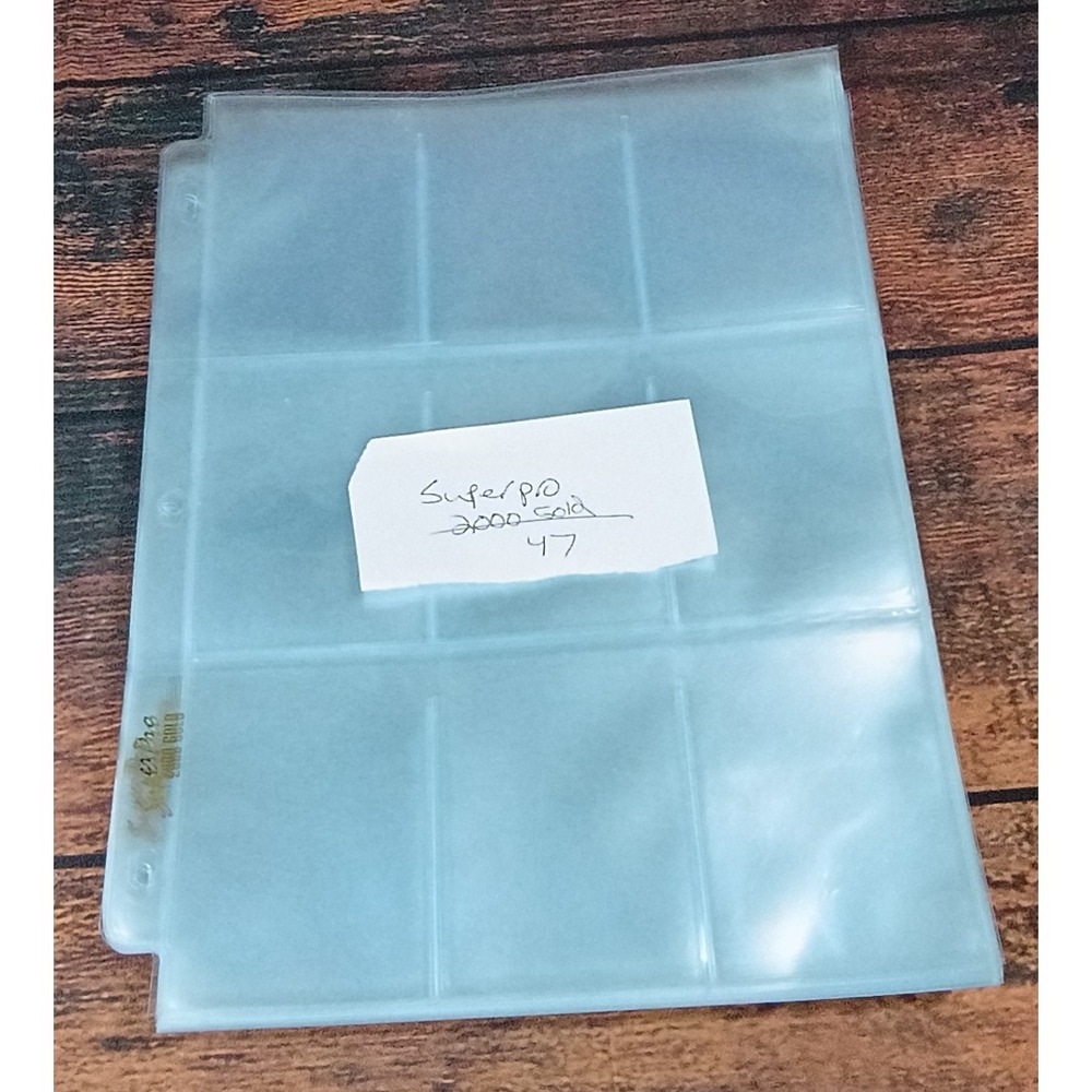 Ultra Pro 2000 Gold Series 9-Pocket Trading Card Pages Lot of 47 Clear Binder